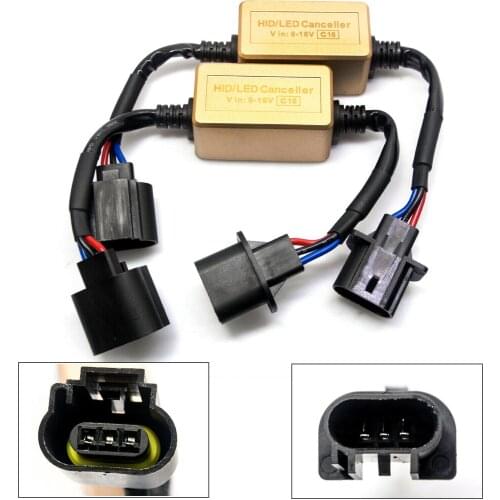 Fuleem 2PCS C16 H13 9008 Headlight LED Canbus Error Canceller Anti Flicker Resistor Decoder