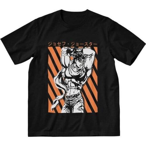 Jojo Bizarre Adventure T Shirt Men Cotton Printed T-shirts Fashion Tshirt Short Sleeve Anime Manga Joseph Joestar Tees Tops