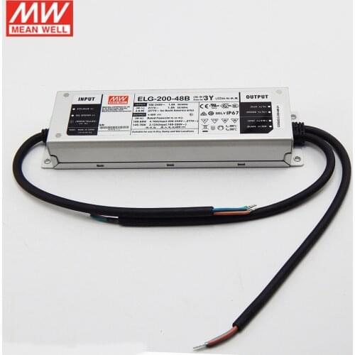 MEAN WELL ELG-200-48B-3Y 200W 4.16A 48V Dimmable LED Power Supply 110V/220V AC to 48V DC 200W waterproof IP67 Dimming led driver