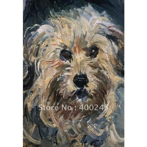 High Quality Dog painting canvas art Detail of Yorkshire Terrier from Eugenie Graff (Madame Paul) by Claude Monet Hand painted