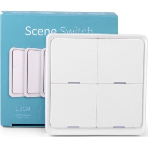 4 Gang Tuya ZigBee Wireless 12 Scene Switch Push Button Controller Battery Powered Automation Scenario For Tuya Devices