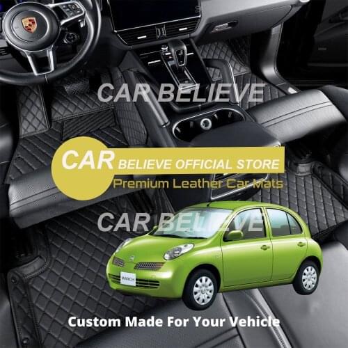 High quality Leather Car Floor mats For Nissan March 2018 2017 2016 2015 2014 2013 2012 2011 2010 Carpets Rugs Pads Accessories