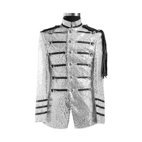 Men sequins suits designs european court stage costumes for singers men blazer dance clothes jacket star style dress vintage