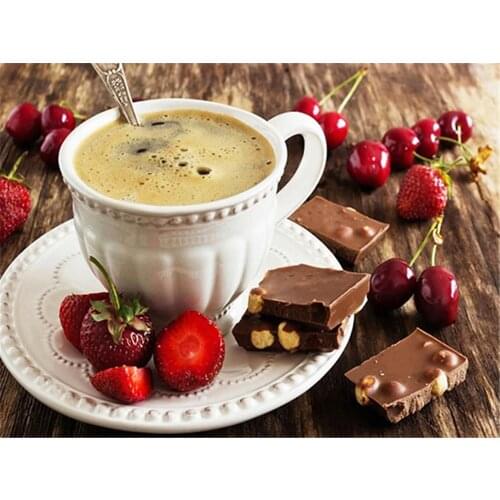 Coffee Cup DIY 11CT Cross Stitch Embroidery Kits Craft Needlework Set Printed Canvas Cotton Thread Home Decoration Hot Sale