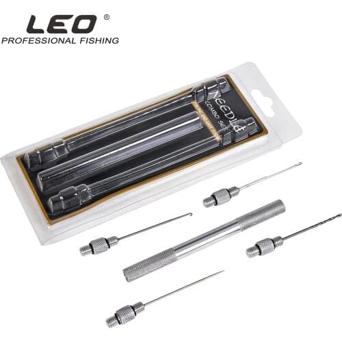 5-in-1 Fishing Bait Needle Set Carp Rigging Kit Tool Bait Boilie Drill Stringer Needle with Nonslip Aluminum Alloy Handle