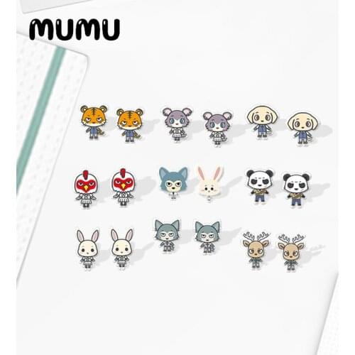 2020 New Beastars Anime Stud Earring Haru Legosi Resin Epoxy Handmade Jewelrys