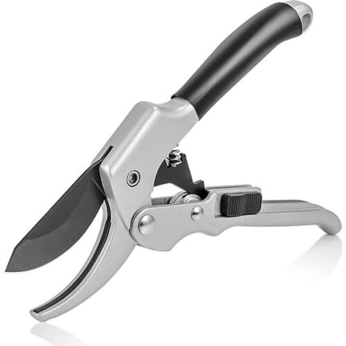 High Carbon Steel Pruning Shear Scissors Gardening Ratchet Plant Trim Horticulture Hand pruner Cut Secateur Garden Tools