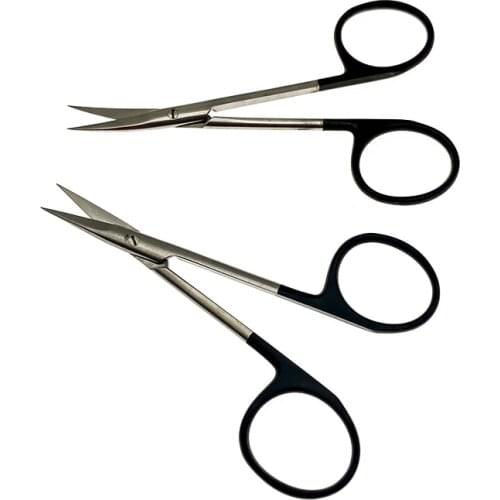 10cm plastic surgery black handle double eyelid scissors open eye fine cut no rust ultra sharp fast cut micro