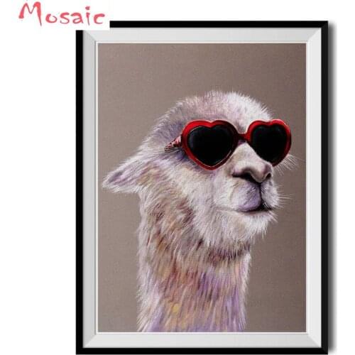 Full Square Mosaic diamond Painting Llama Resin Drill Embroidery 5D Diy Diamond Painting animal diy Handmade Cross Stitch gift