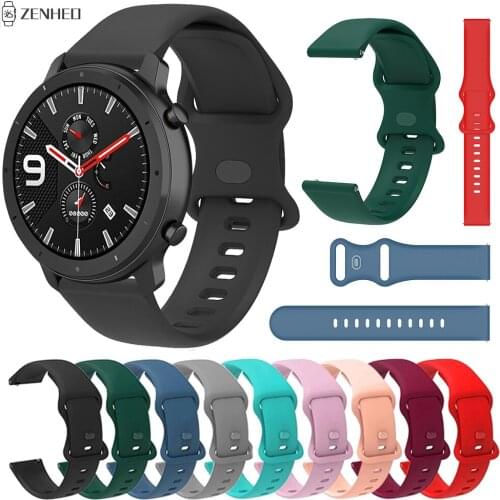 20mm 22mm Silicone Strap For Xiaomi Huami Amazfit GTR 42mm 47mm/GTR 2 2e Replacement Watchband for Huawei Watch GT GT2 42mm 46mm