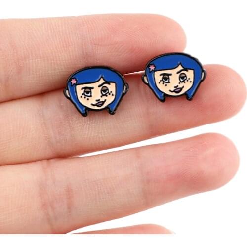 DZ2013 Anime Movie Icons Piercing Earrings Cartoon Anime Stud Earrings for Woman Girls Kids Fashion Jewelry Gift Wholesale