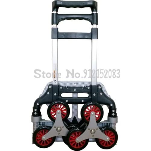 Folding Portable Stair Climber Home Shopping Grocery Cart Trolley Six-wheeled Up And Down Artifact Trolley Cart Luggage Trolley