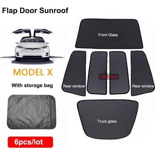 Sunroof Sunshade For Tesla Model X Skylight Blind Shading Net Front Glass Flap Door Roof Car Blind UV Protection Sun Shade 2021