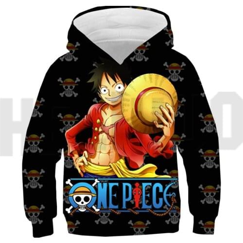 3D Print Monkey D.Luffy Sweatshirt One Piece Sudadera Hombre Harajuku Streetwear Childrens Pullover Fashion Anime Hoodie Kids