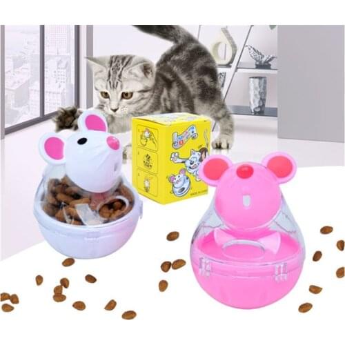 Pet Products Mouse Shape Cat Toys Interactive Funny Tumbler Feeder Leaking Food Balls Pet Educational Mouse Toy for Cat Kitten