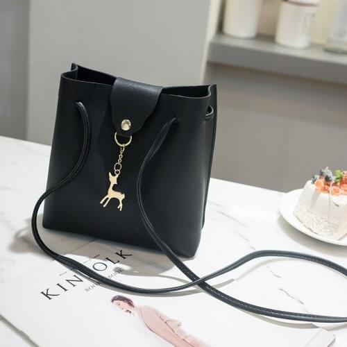 Vintage Small Women Bucket Bag for Handbags Women PU Leather Shoulder Bags Girls Drawstring Messenger Crossbody Bag