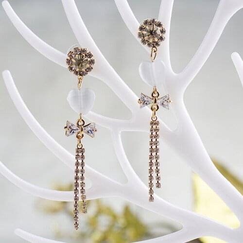 Dangle earrings zircon earrings in S925 needles for women girls luxury drop earrings for daily for party wedding jewelry