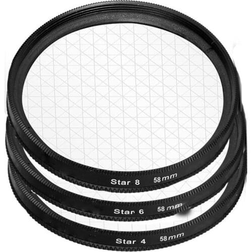 Star Filter 4X 6X 8X Point Line 37 40.5 43 46 49 52 55 58 62 67 72 77 82mm for Canon for Sony for Nikon DSLR Cameras Lens