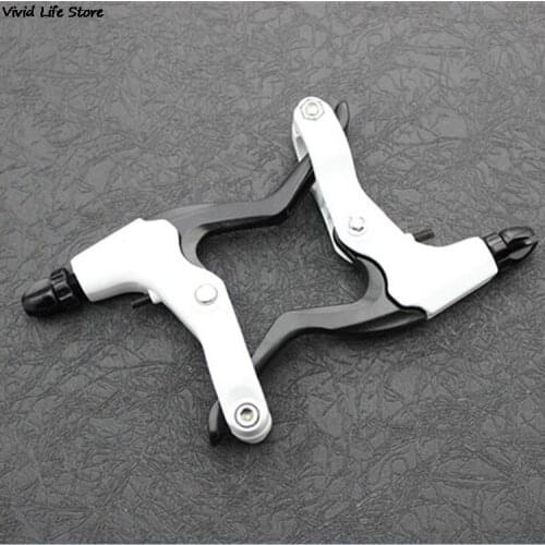 1 Pair Cycling Mountain Bicycle Road Bike Alloy Front&Rear Disc V Brake Levers White Set 3-Finger Sports