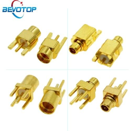 10pcs/lot 4 Types MMCX Connector PCB Mount With Solder Straight Goldplated 3 Pins MMCX RF Connector