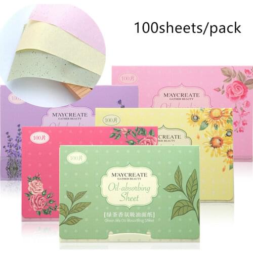 100 Sheets/pack Green Tea Facial Oil Blotting Sheets Paper Cleansing Face Oil Control Absorbent Paper Beauty Makeup Tools
