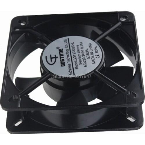 2pcs lot Gdstime AC 220V 240V 2Wire 135mm 135x135x38mm Brushless Motor Cooling Fan