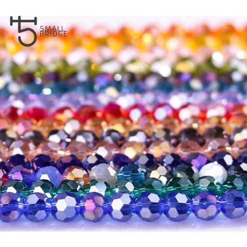4mm Czech Colorful Faceted Round Ball Glass Beads For Jewelry Making Women Diy Accessories Perles Loose Crystal Spacer Bead Z17