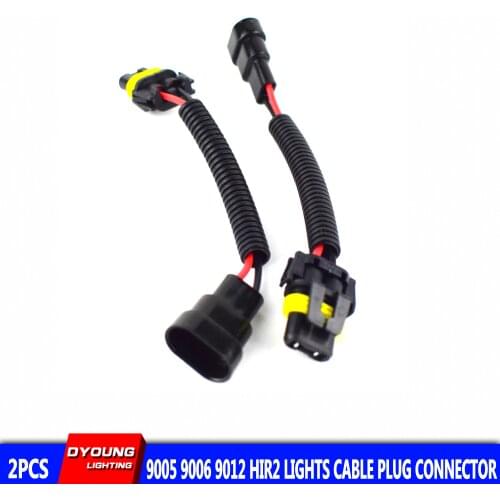 Automotive Wires 9005 HB3 H10 9006 HB4 9012 HIR2 Light Lines Plug Connector For Halogen HID XENON LED Headlight FOG Lamp 2Pcs