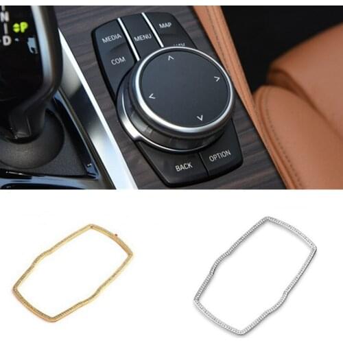 Car Interior Central Control Multimedia Knob Frame Decoration Sticker Fit For BMW 5 series G38 G30 2018 2019 Auto Accessiores