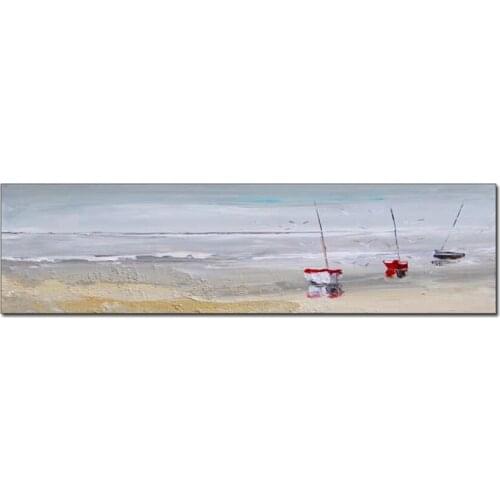 Large Size 100% Hand Painted Canvas Oil Paintings Modern Seaside Canvas Picture Wall Art Modern Home Decoration Paintings Art