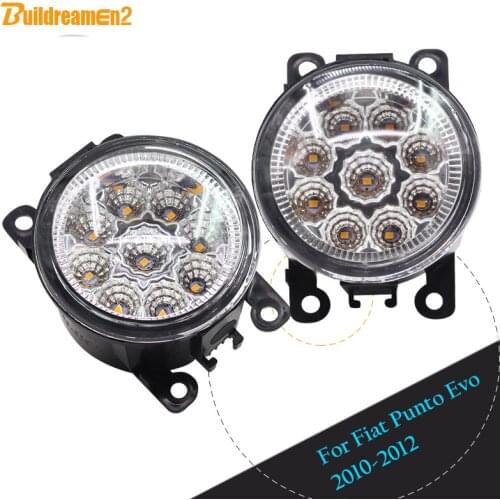 Buildreamen2 For Fiat Punto Evo 2010-2012 2 x Car LED Light Fog Light DC 12V Daytime Running Light DRL White Yellow Blue H8 H11