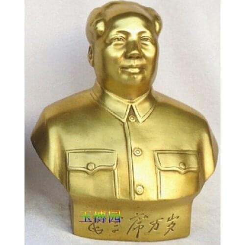 A bust of the great leader Mao Zedong antique copper Home Furnishing red treasure worship