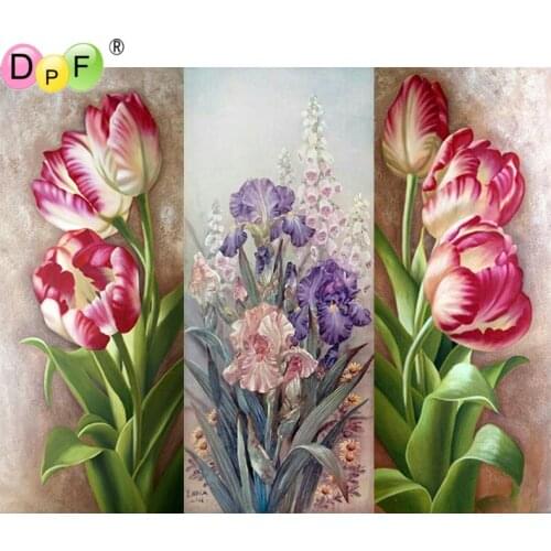 DPF 5D Round full Diamond Embroidery Tulip Needlework magic cube Diamond painting Cross Stitch diamond Mosaic decor crafts