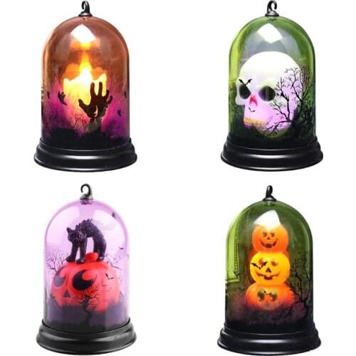 Halloween Cat Pumpkin Witch Candle Light Lamp Nightlight Haunted House Household Decoration Party Supplies