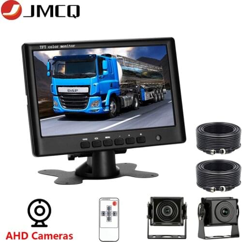 JMCQ 7 inch AHD Reverse Camera 720P Vehicle Camera Aviation Head Cable 4 pin Backup Camera Car Monitor for Truck Pickup Bus RV