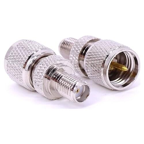 JX connector 5PCS RF connector mini UHF male to SMA female Jack RF Coax Adapter convertor Straight Nickelplated Free shipping