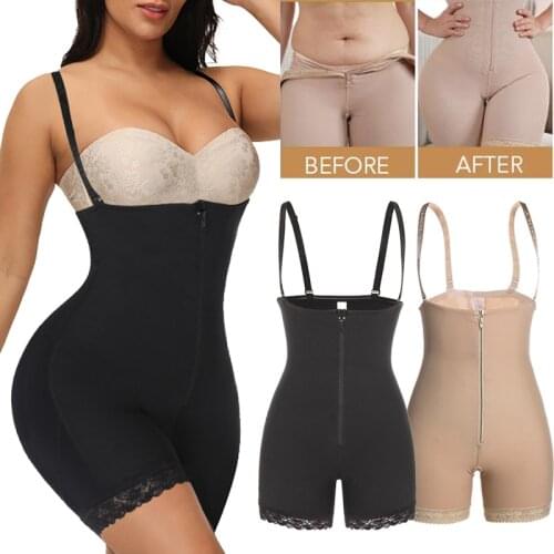 Shapewear for Women Tummy Control Seamless Fajas Full Body Shaper Short Zipper Open Bust Waist Trainer Bodysuit Thigh Butt Lift