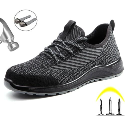 Mens Safety Boots Steel Toe Work Safety Boot Anti-puncture Work Boots Indestructible Shoes Breathable Work Boots Men Shoes 46