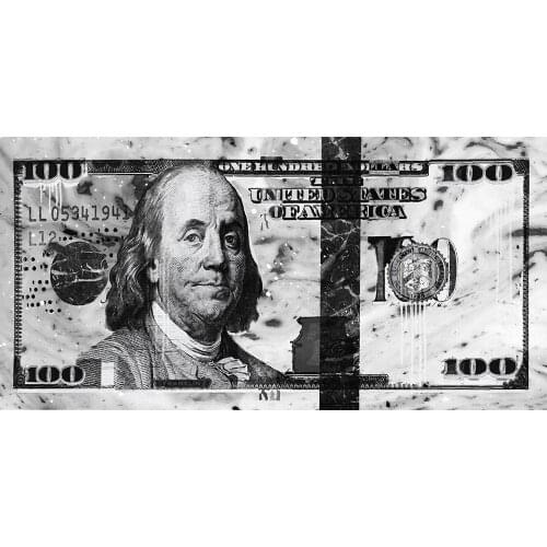 Wall Artwork Gray Retro Popular Hundred Money Canvas Painting Quadro Street Art Abstract Poster Wall Picture Home Decoration