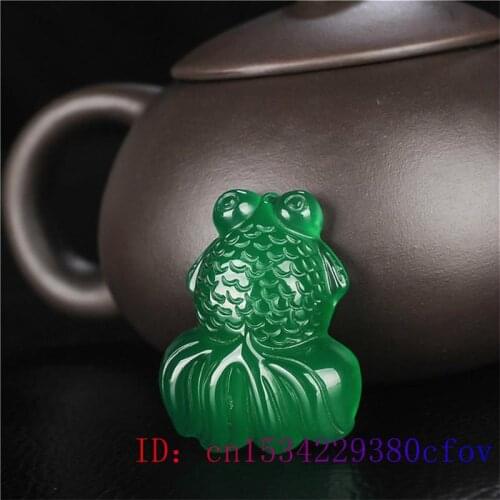 Jade Goldfish Pendant Gifts Necklace Charm Natural Fish Jewelry Fashion Carved Chalcedony Women
