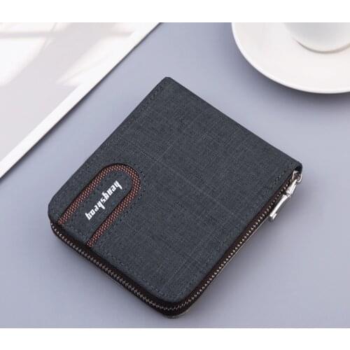 2020 new canvas zipper Short Mens Wallet with coin pocket Clutch Purse Bag For Male Money Wallet Denim card holder