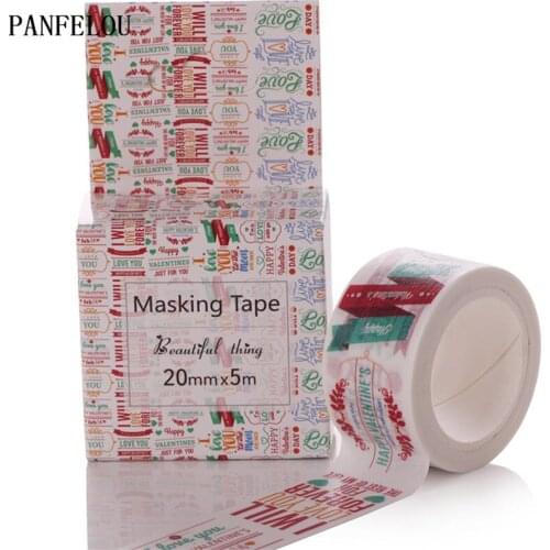 PANFELOU 2CMx5M words cartoon Stickers border masking adhesive line paper washi tape DIY Scrapbooking Hand account
