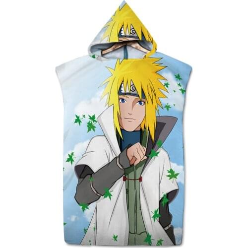 Anime Ninja Uzumaki Uchiha Narutoes 3D Printed Hooded Beach Towel Quick Dry Swimming Surfing Bathrobe Cloak Fitness