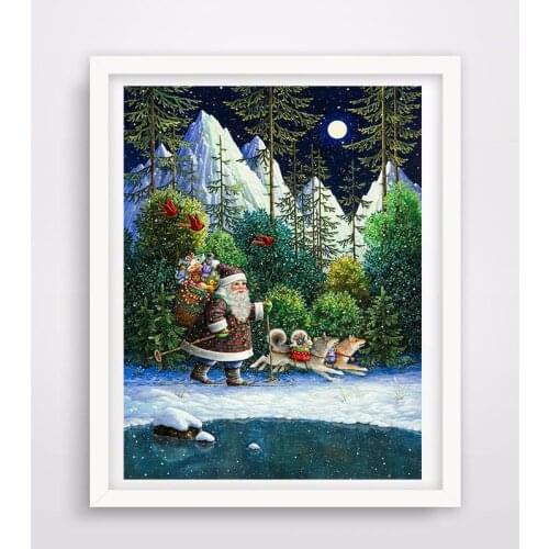 Full Square Round Crystal Mosaic DIY 5D Diamond Painting Santa Claus Diamond Embroidery Sale Pictures Home Decoration Art DF68