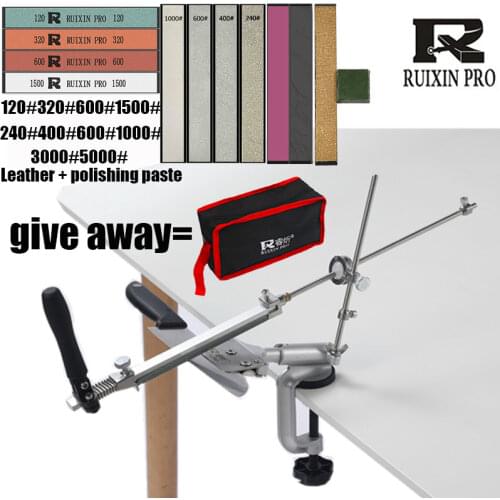 RUIXIN Professional Knife Sharpener Portable 360-degree Rotating Fixed Angle Grinder Latest Assist Systems Shapening Stone Set