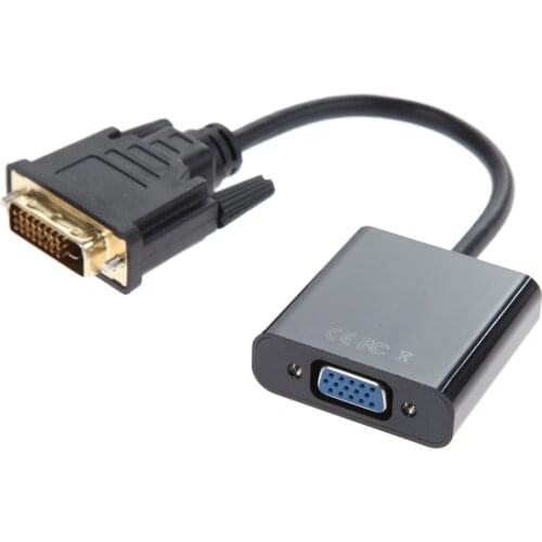 Professional 1080P HDTV Active DVI-D 24+1 25pin Male To VGA Female Monitor Cable Adapter VGA DVI Connector For PC Display Card