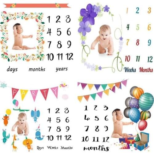 Infant Photography Props Nordic Baby Creative Days Months Years Photo Background Cloth Blanket Child Room Decoration 100*100CM