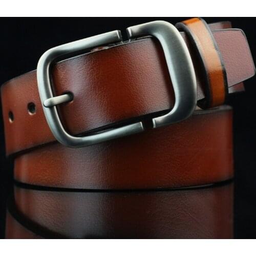 Mens Belt Mens High Quality Business Leather Cowhide Belt Mens Luxury Pin Buckle Vintage Jeans Free Shipping