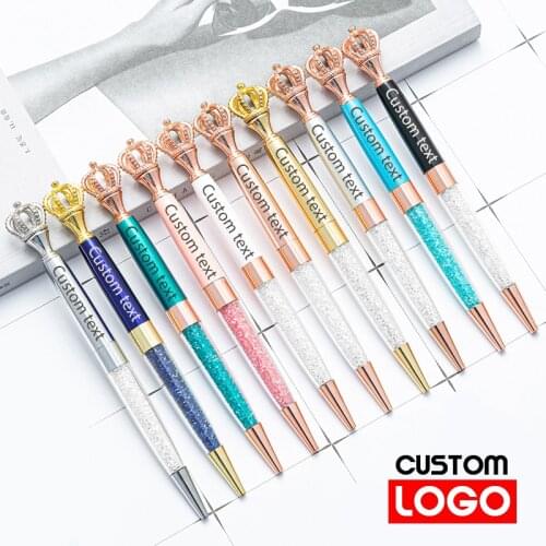New Metal Crown Ballpoint Pen Gift Pen Customizable Logo School Student Office Stationery Wholesale Lettering Engraved Name