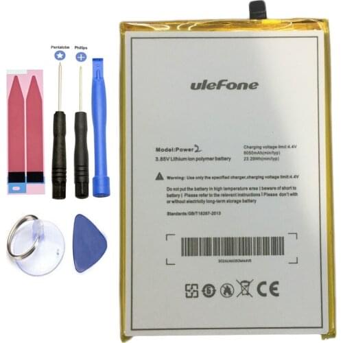 ISUNOO Replacement Battery For Ulefone Power 2 Power2 mobile phone 6050mAh +Tools